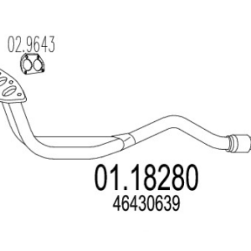 Auspuh Fiat Brava 95-03, prednja izduvna cev