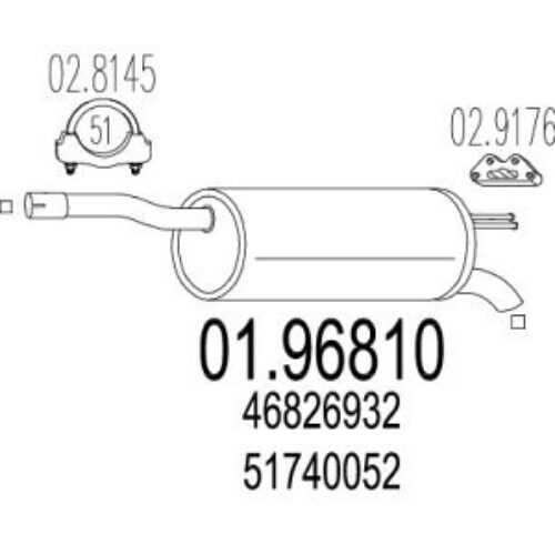 Auspuh Fiat Doblo 01-, zadnji lonac