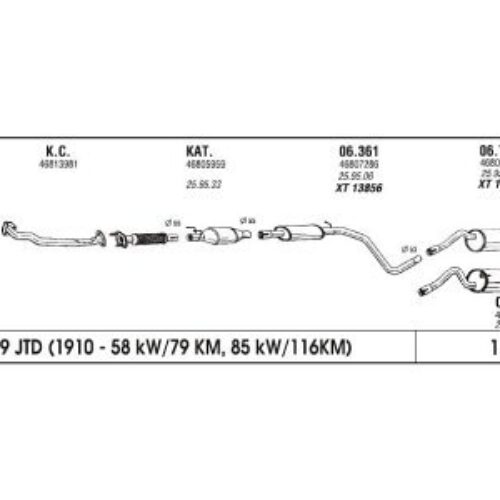 Auspuh Fiat Stilo -1 srednji lonac