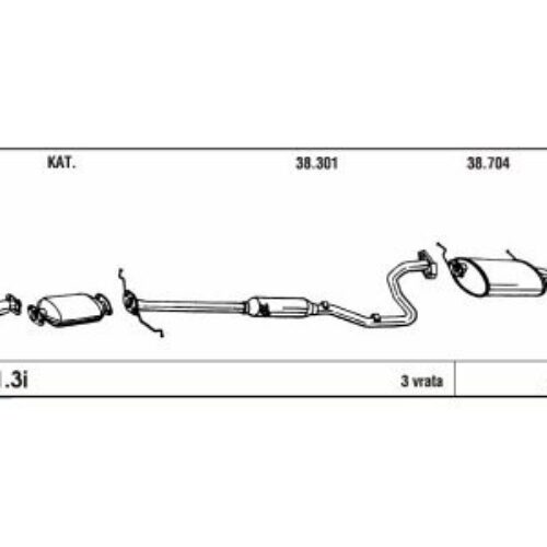 Auspuh Mazda 121 87-91 srednji lonac