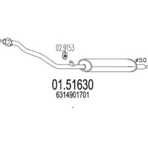 Auspuh Mercedes-Benz 100 88-96, srednji lonac