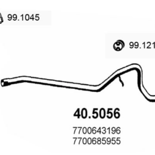 Auspuh Renault 18 78-93, prednja izduvna cev