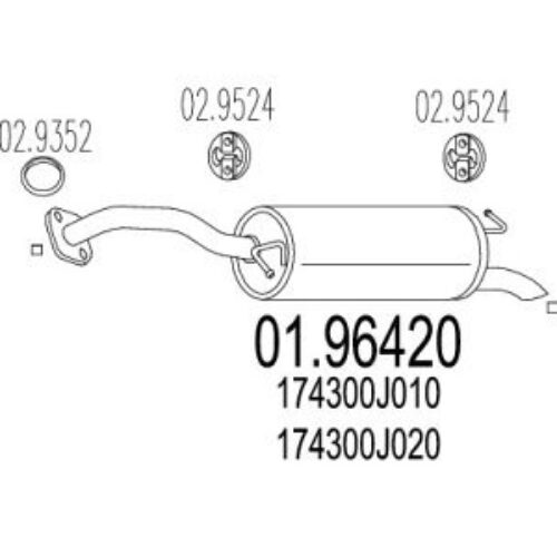 Auspuh Toyota Yaris 99-05, zadnji lonac