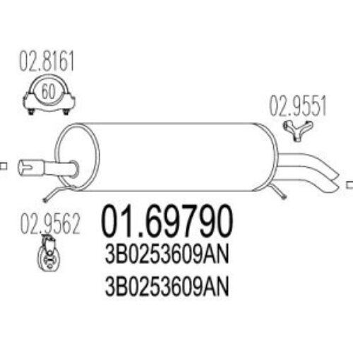 Auspuh Volkswagen Passat 90-05, zadnji lonac