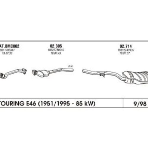 Izduvni lonac BMW 3 E46 1.8 98-05 drugi kat.