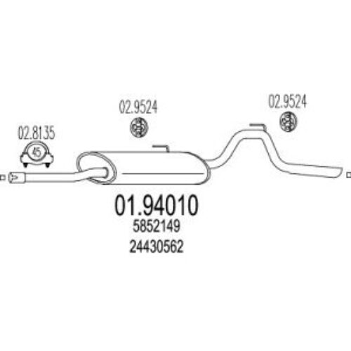 Izduvni lonac Opel Agila -7 1 12V, (zadnji)