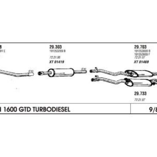 Izduvni lonac Volkswagen Golf II GTD 1.6 TD 83-91 (kol)