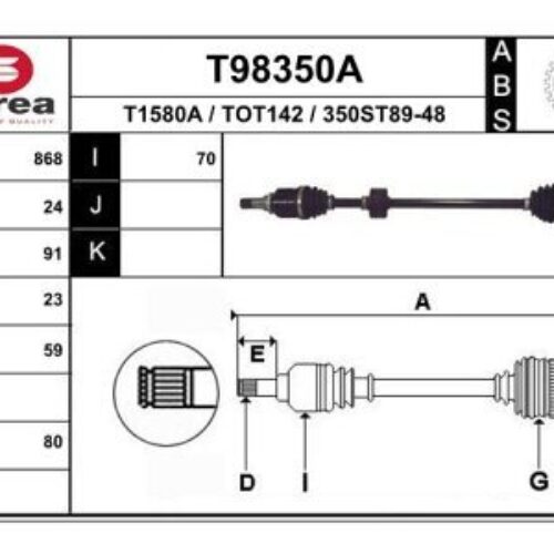 Poluosovina Toyota Yaris 99-06