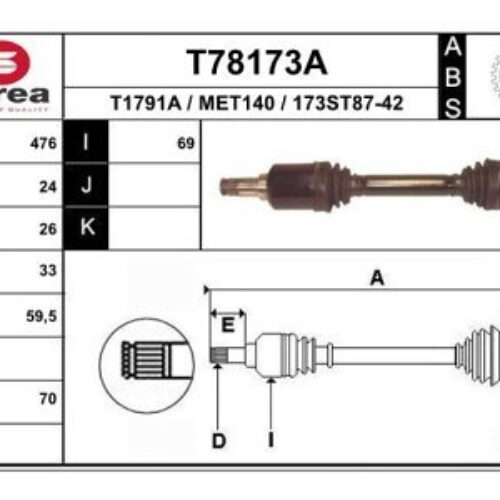 Poluosovina (zadnja, leva)  – Smart Fortwo 98-07 (samo po