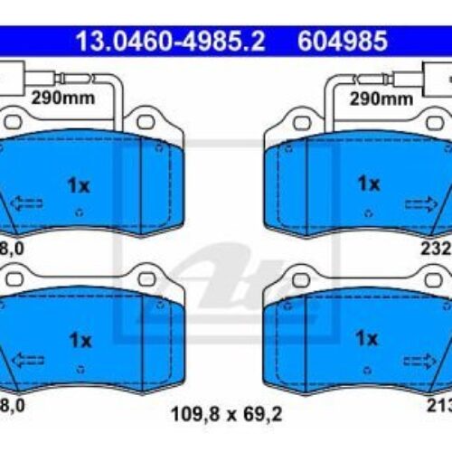 Prednje i zadnje kočione obloge 13.0460-4985.2 – Alfa Romeo 147,