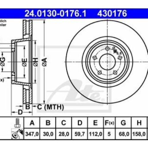 Prednji disk kočnice Audi A6 45393