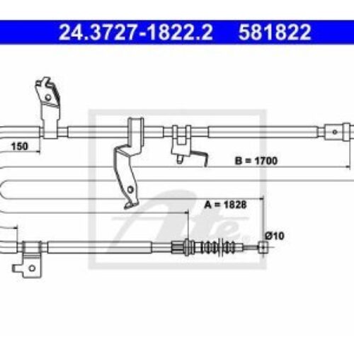 Sajla ručne kočnice Mazda 5 05-, nazad, desno, 1828 mm