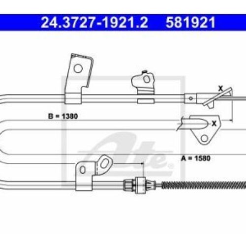 Sajla ručne kočnice Toyota Yaris 99-05, pozadi, levo, 1580mm